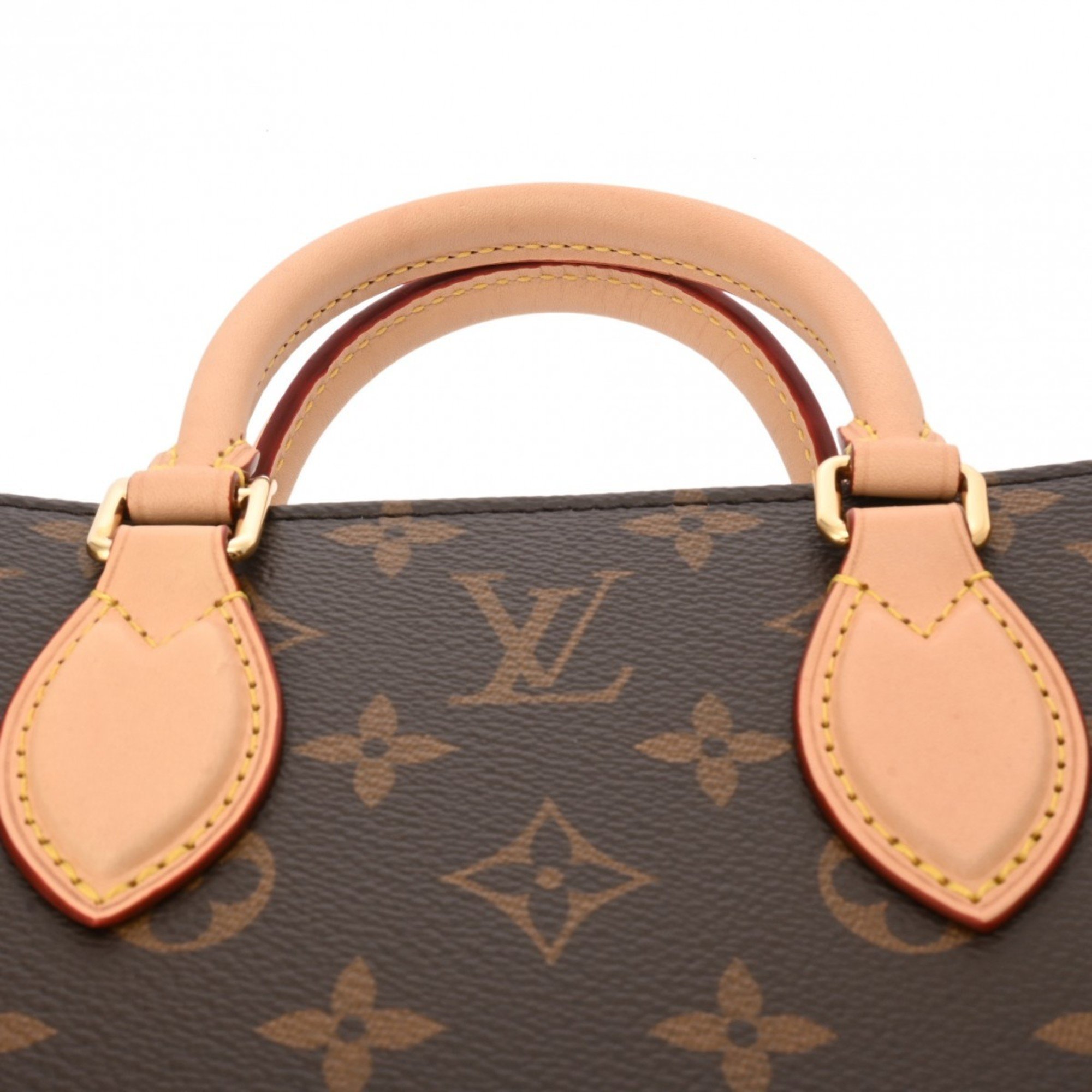 LOUIS VUITTON Louis Vuitton Monogram Sac Plat BB Tote Brown M45847 Unisex Canvas Handbag