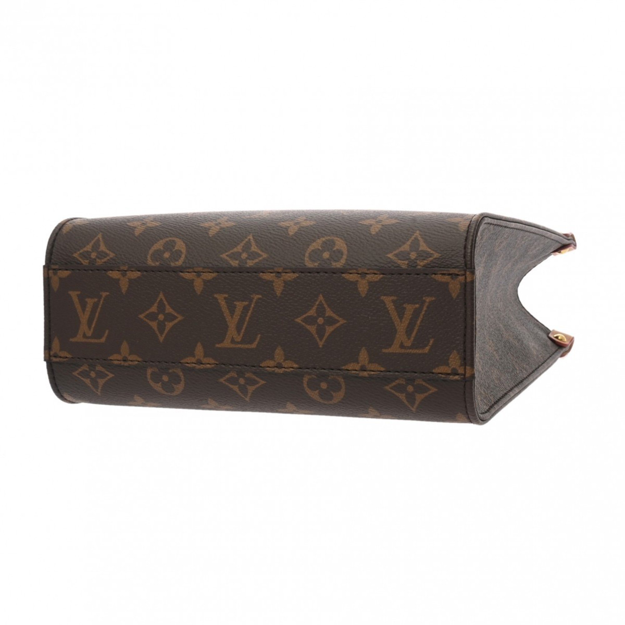 LOUIS VUITTON Louis Vuitton Monogram Sac Plat BB Tote Brown M45847 Unisex Canvas Handbag