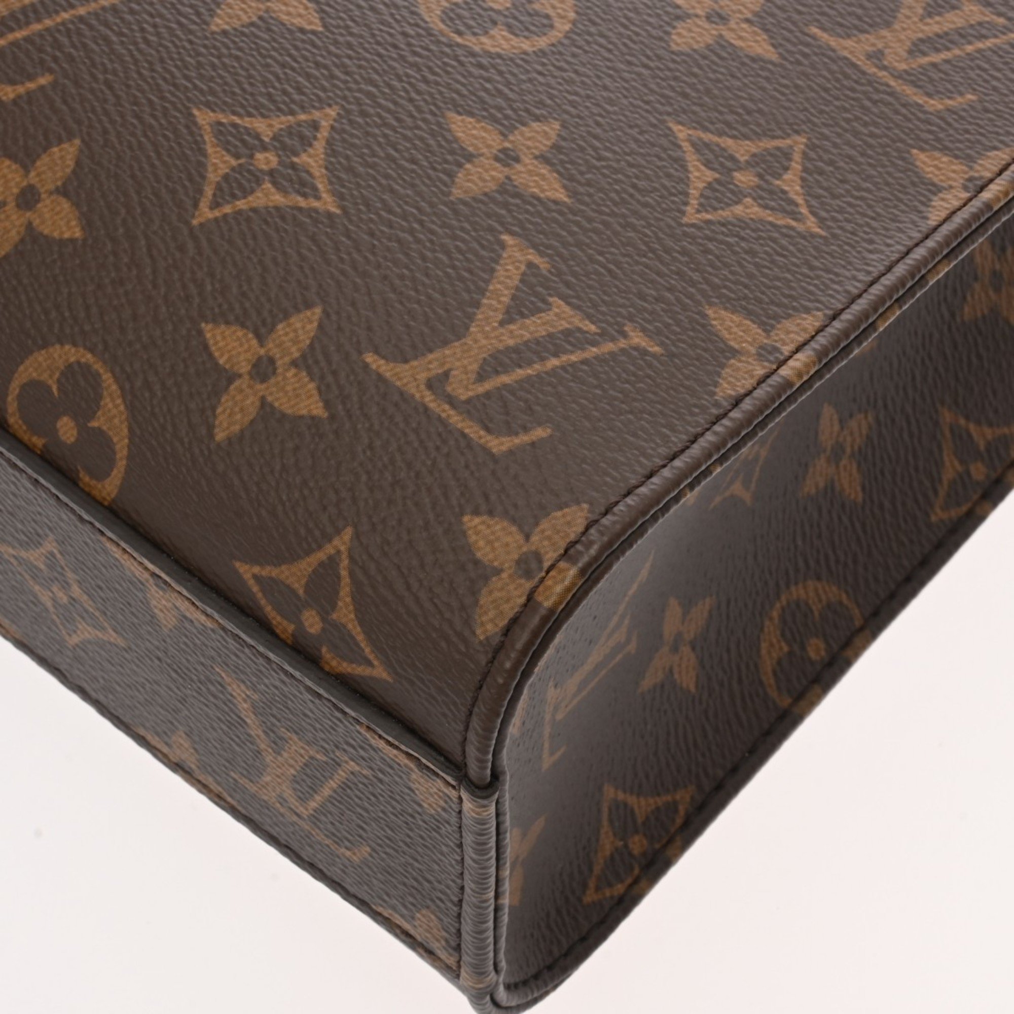 LOUIS VUITTON Louis Vuitton Monogram Sac Plat BB Tote Brown M45847 Unisex Canvas Handbag