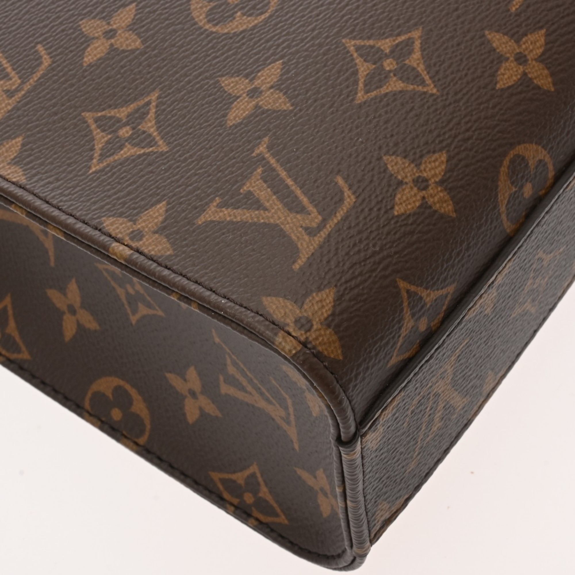 LOUIS VUITTON Louis Vuitton Monogram Sac Plat BB Tote Brown M45847 Unisex Canvas Handbag