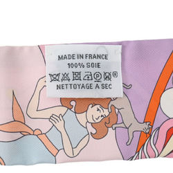 HERMES Twilly CARRES VOLANTS Pink 063849S Women's 100% Silk Scarf Muffler