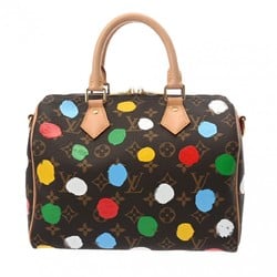 LOUIS VUITTON Louis Vuitton Monogram Painted Dot Speedy Bandouliere 25 Yayoi Kusama Collaboration Brown M46433 Unisex Leather Handbag