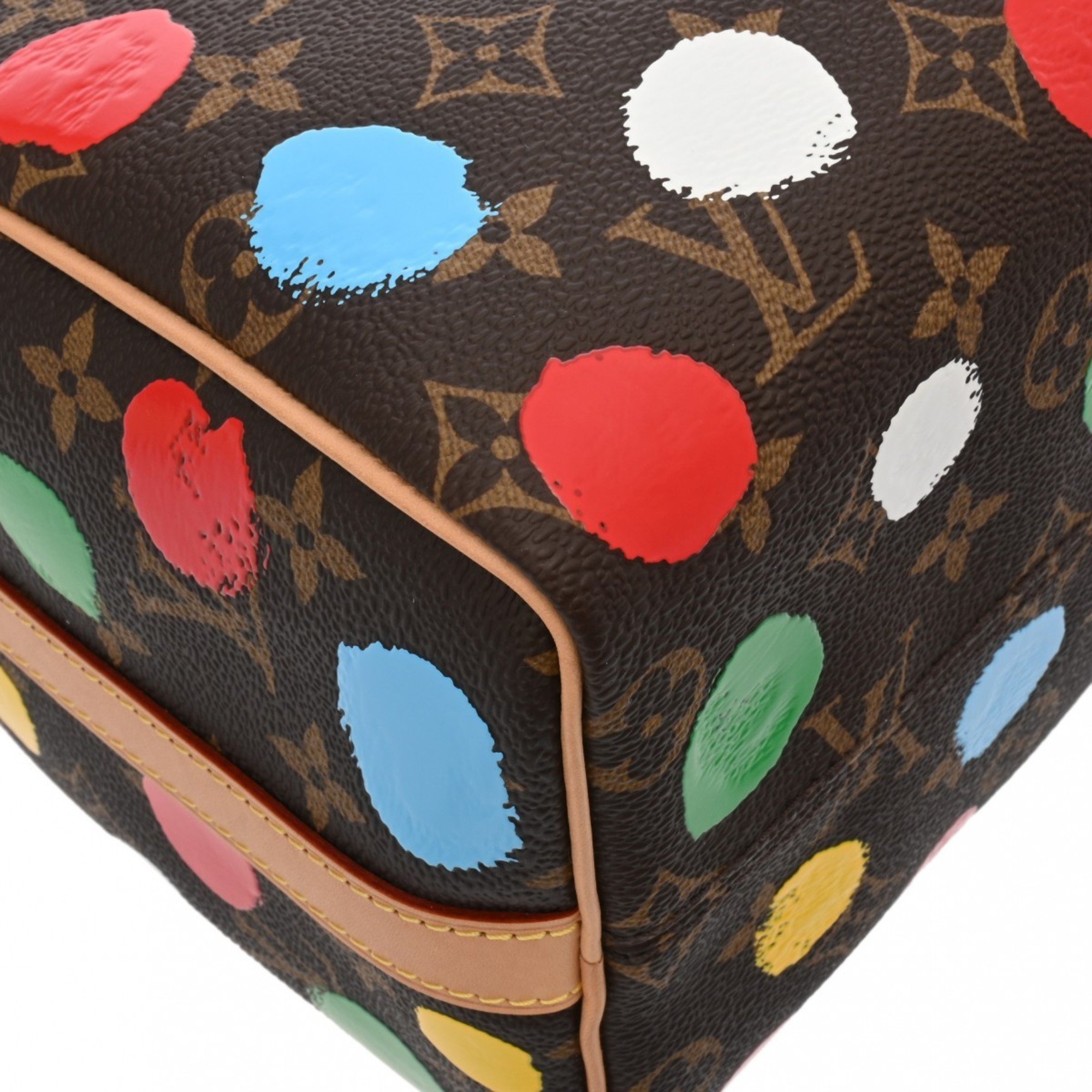 LOUIS VUITTON Louis Vuitton Monogram Painted Dot Speedy Bandouliere 25 Yayoi Kusama Collaboration Brown M46433 Unisex Leather Handbag