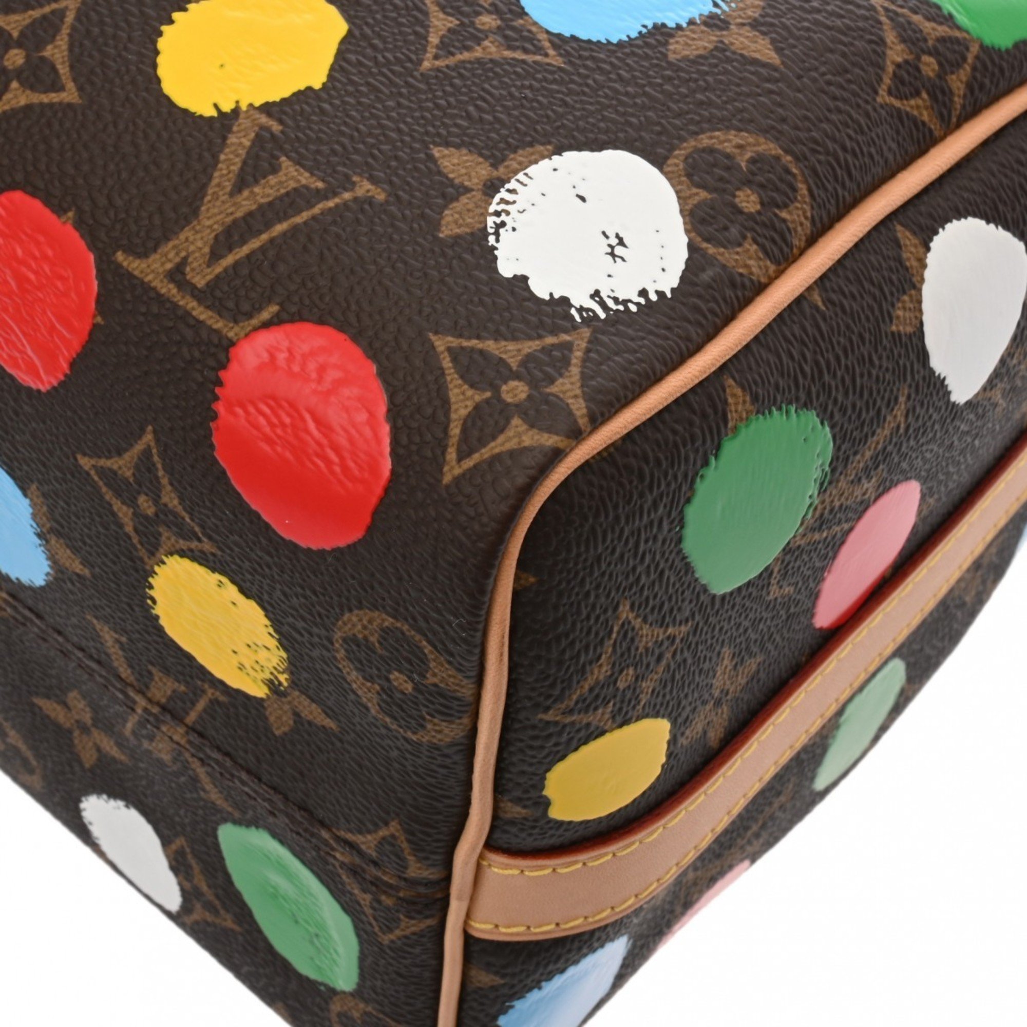 LOUIS VUITTON Louis Vuitton Monogram Painted Dot Speedy Bandouliere 25 Yayoi Kusama Collaboration Brown M46433 Unisex Leather Handbag