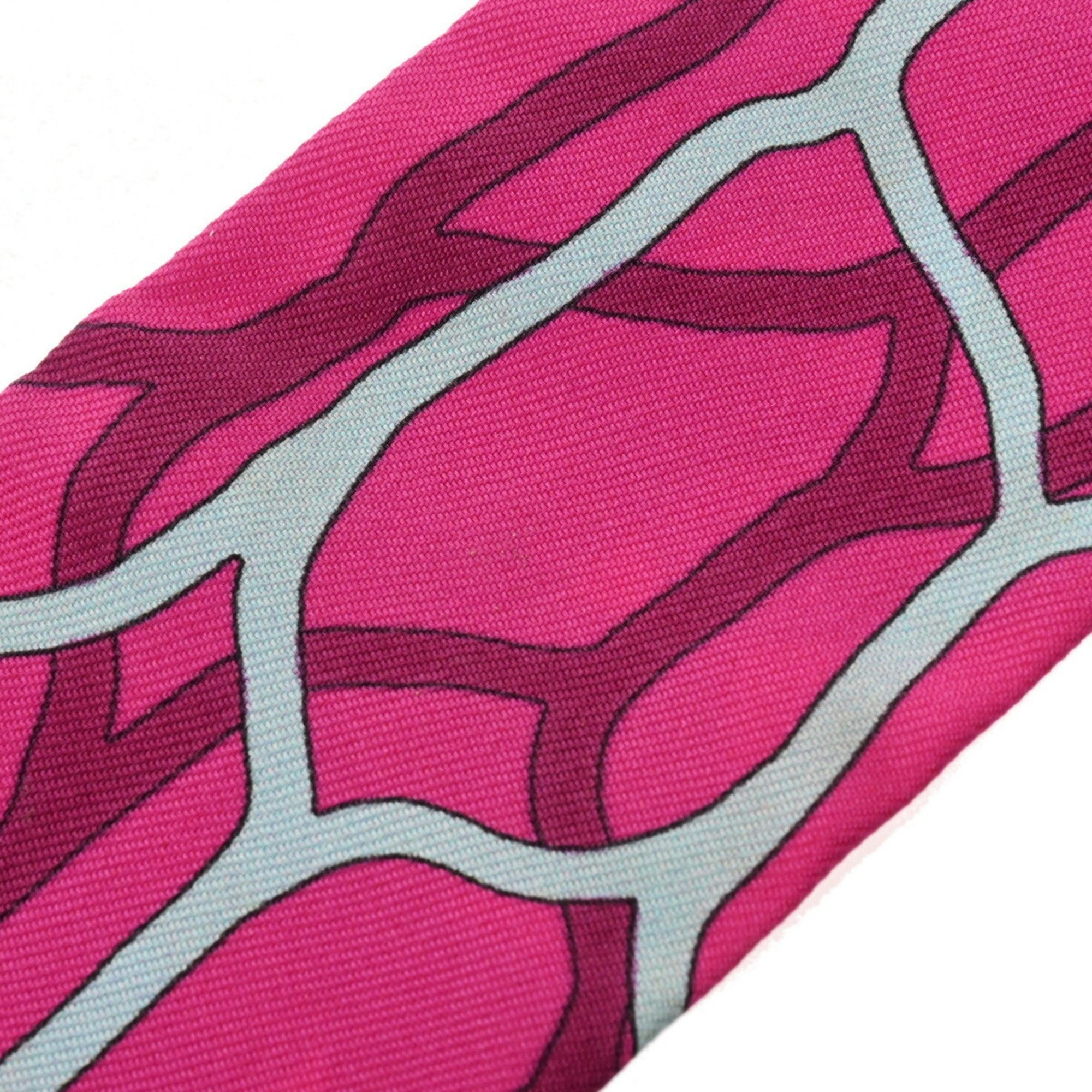 HERMES Twilly BALLET AQUATIQUE Old Tag Pink/Multicolor 064179S Women's 100% Silk Scarf Muffler