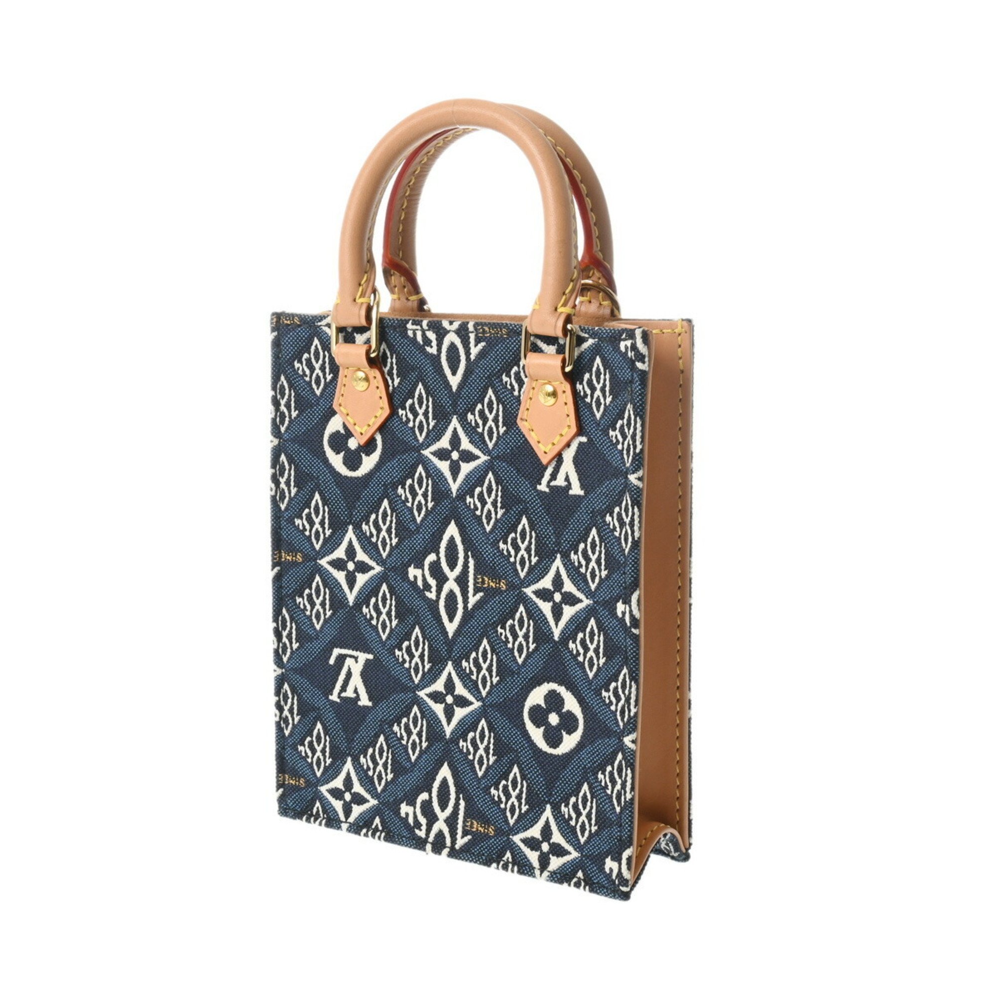 LOUIS VUITTON Louis Vuitton Monogram Jacquard Petite Sac Plat Since1854 Blue M80288 Women's Shoulder Bag