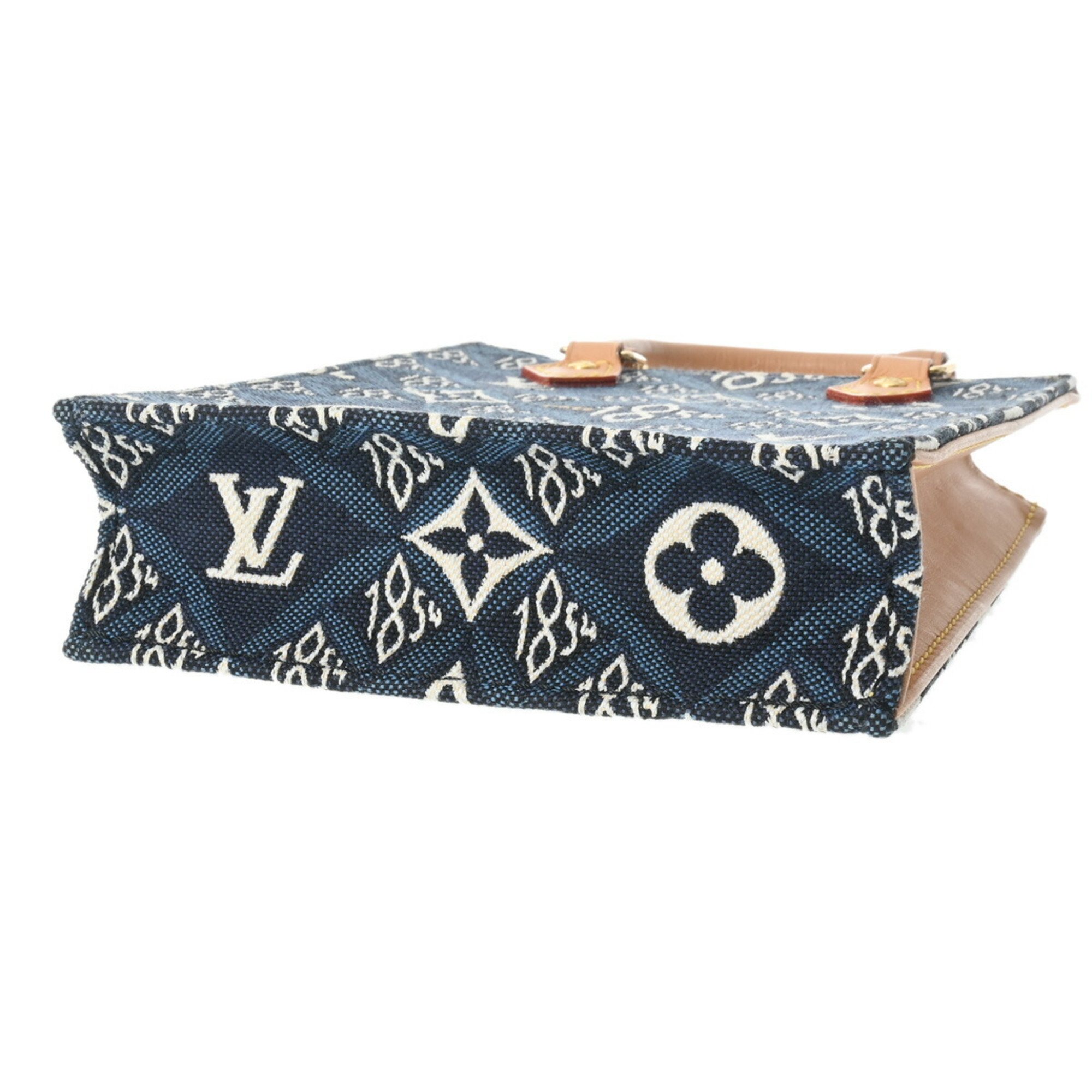 LOUIS VUITTON Louis Vuitton Monogram Jacquard Petite Sac Plat Since1854 Blue M80288 Women's Shoulder Bag