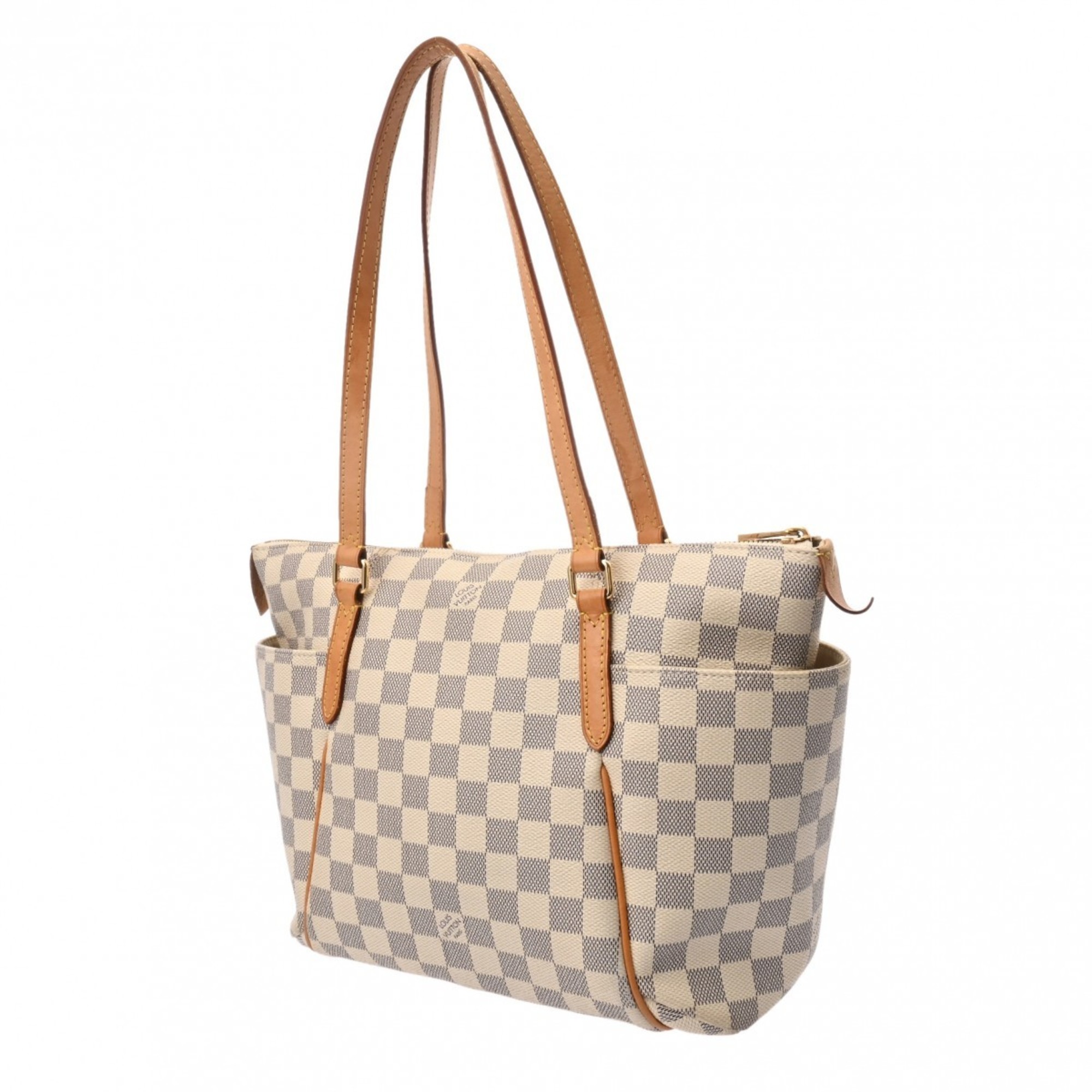 LOUIS VUITTON Damier Azur Totally PM White N51261 Women's Canvas Tote Bag