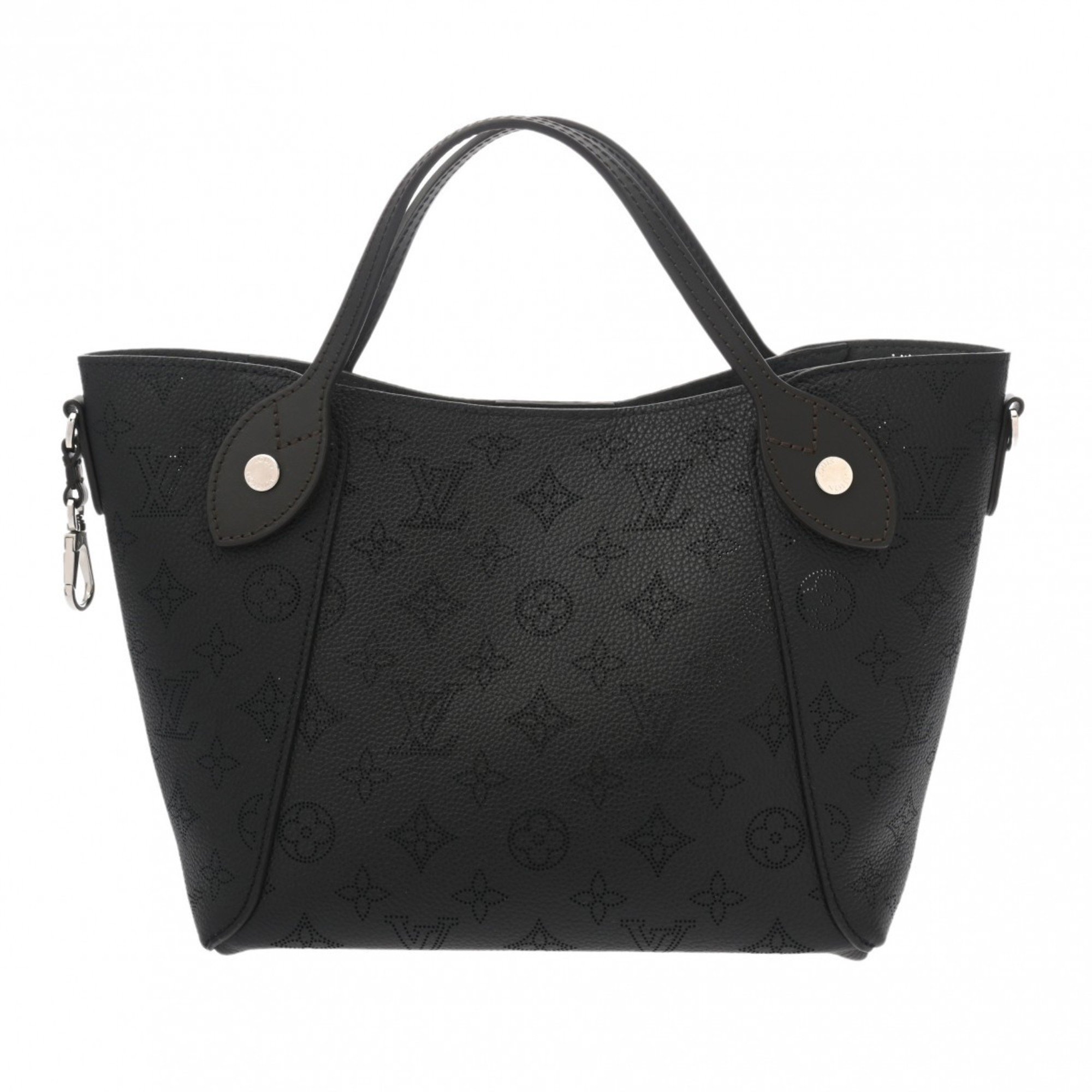 LOUIS VUITTON Louis Vuitton Monogram Hina PM Noir/Brown M54350 Women's Mahina Leather Handbag