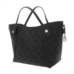 LOUIS VUITTON Louis Vuitton Monogram Hina PM Noir/Brown M54350 Women's Mahina Leather Handbag