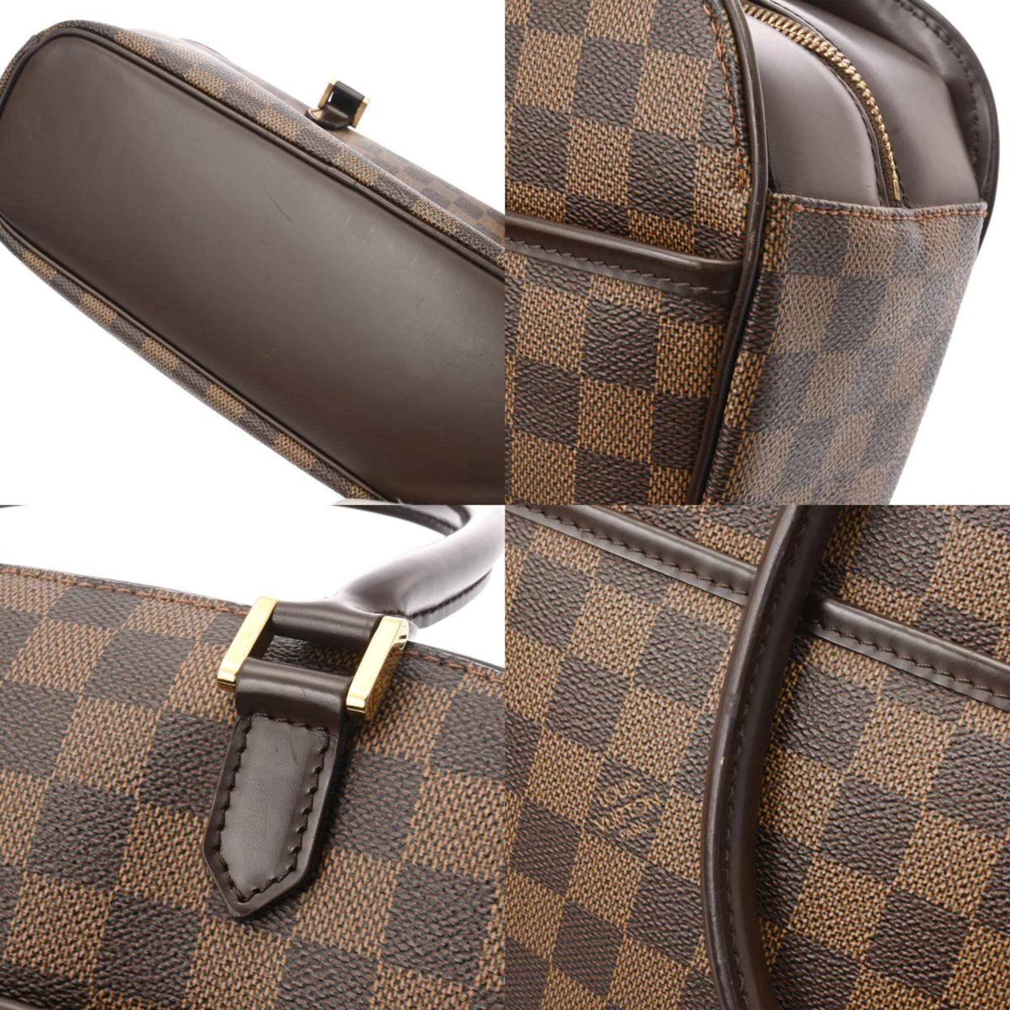 LOUIS VUITTON Damier Saria Horizontal Brown N51282 Women's Canvas Handbag