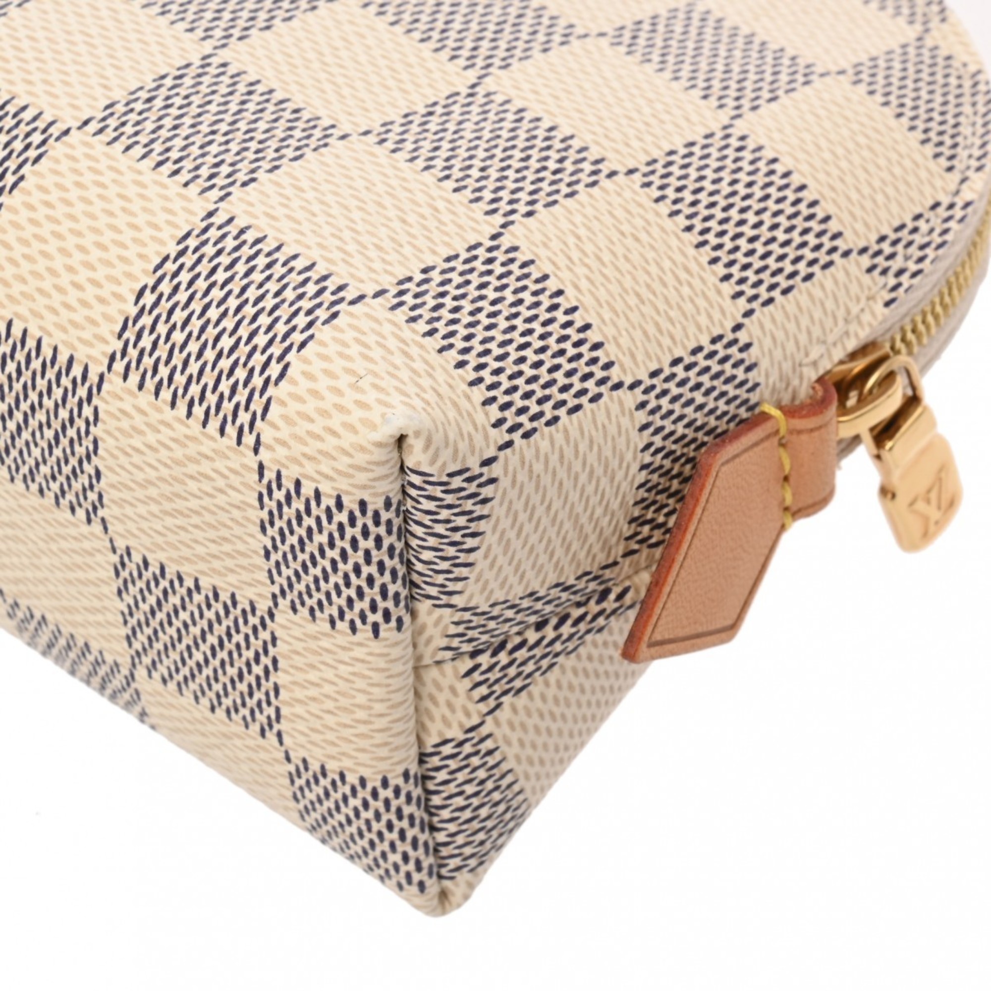 LOUIS VUITTON Damier Azur Pochette Tick White N60024 Unisex Canvas Pouch