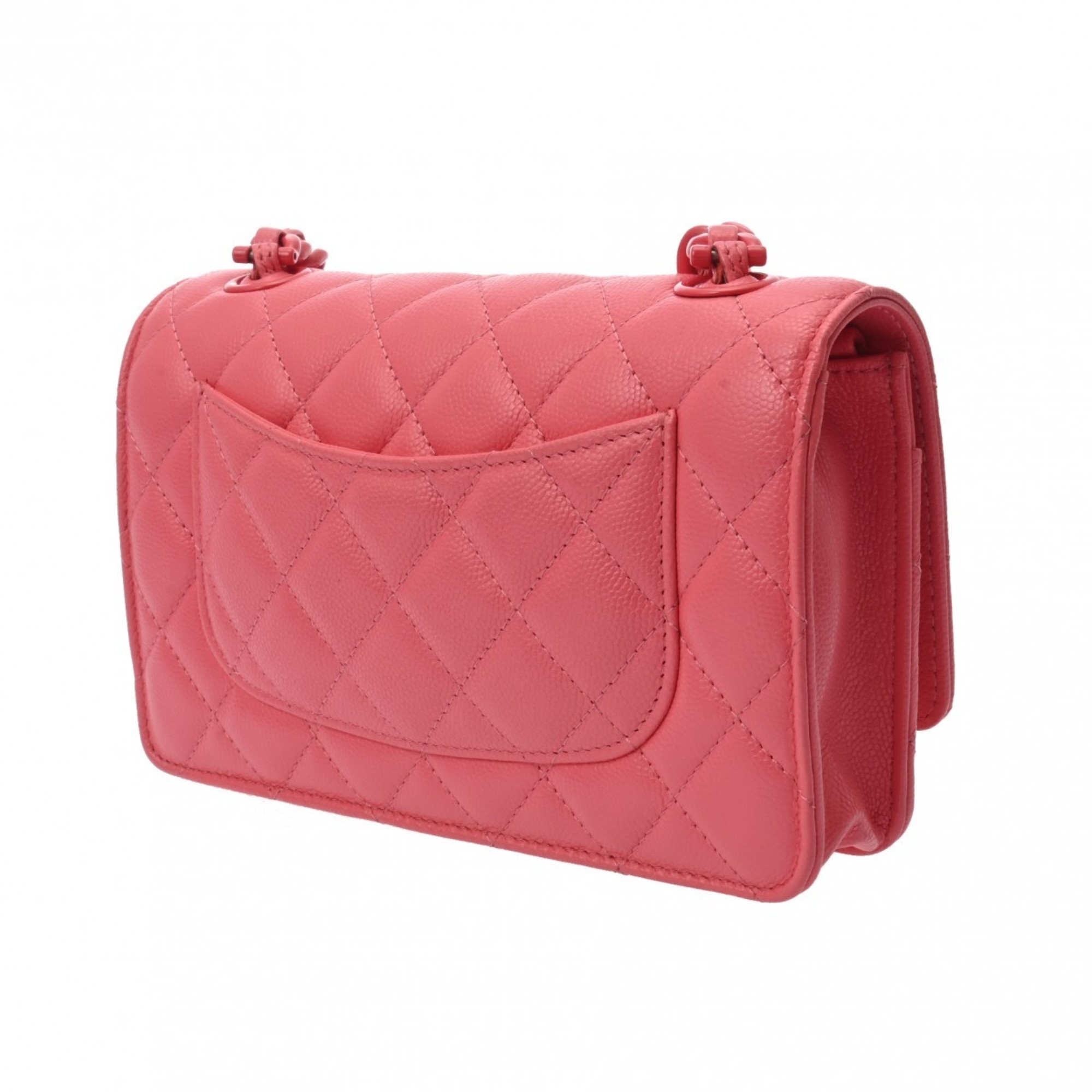 CHANEL Chanel Matelasse Chain Wallet Color Pink Hardware Women's Caviar Skin Shoulder Bag