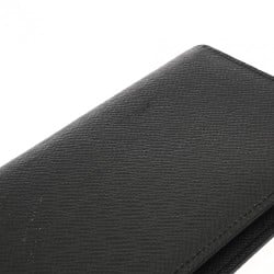 LOUIS VUITTON Taiga Portefeuille Brazza Noir M30501 Men's Leather Long Wallet