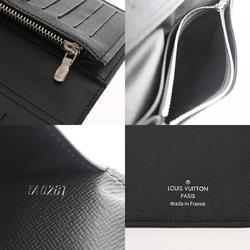 LOUIS VUITTON Taiga Portefeuille Brazza Noir M30501 Men's Leather Long Wallet