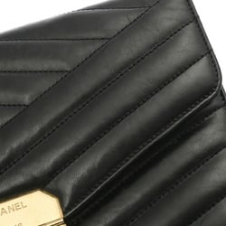 CHANEL Chain Shoulder Bag Black/Beige Women's Lambskin