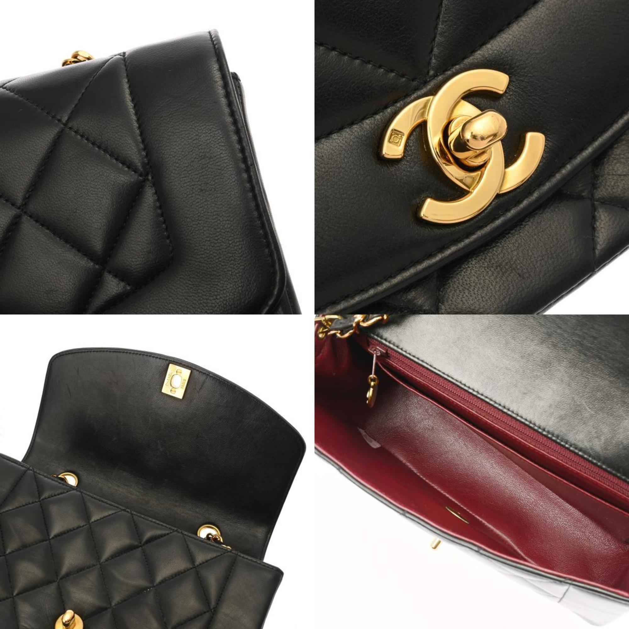 CHANEL Chanel Matelasse Chain Shoulder Diana 23 Black Women's Lambskin Bag