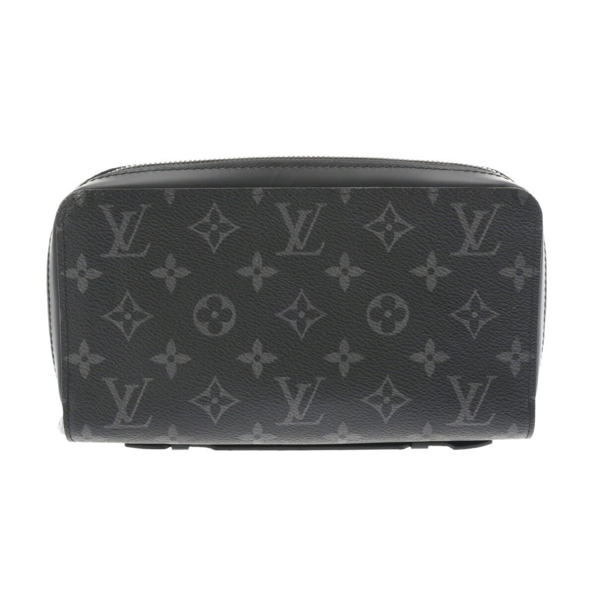 LOUIS VUITTON Louis Vuitton Monogram Eclipse Zippy XL Black/Gray M61698 Men's Canvas Long Wallet