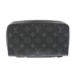 LOUIS VUITTON Louis Vuitton Monogram Eclipse Zippy XL Black/Gray M61698 Men's Canvas Long Wallet