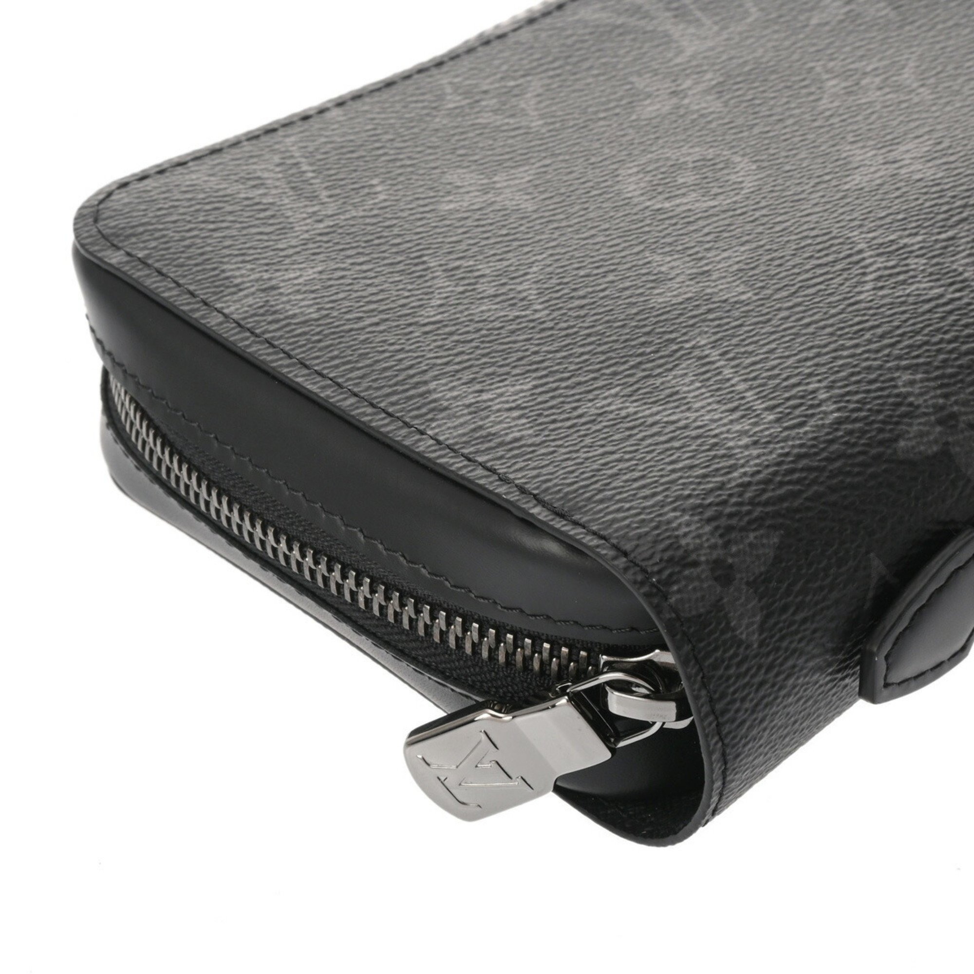 LOUIS VUITTON Louis Vuitton Monogram Eclipse Zippy XL Black/Gray M61698 Men's Canvas Long Wallet