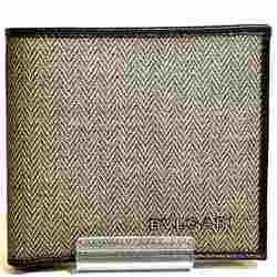 BVLGARI 34795 Canvas x Leather Bi-fold Wallet for Men