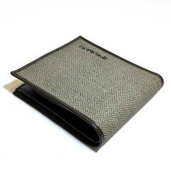 BVLGARI 34795 Canvas x Leather Bi-fold Wallet for Men