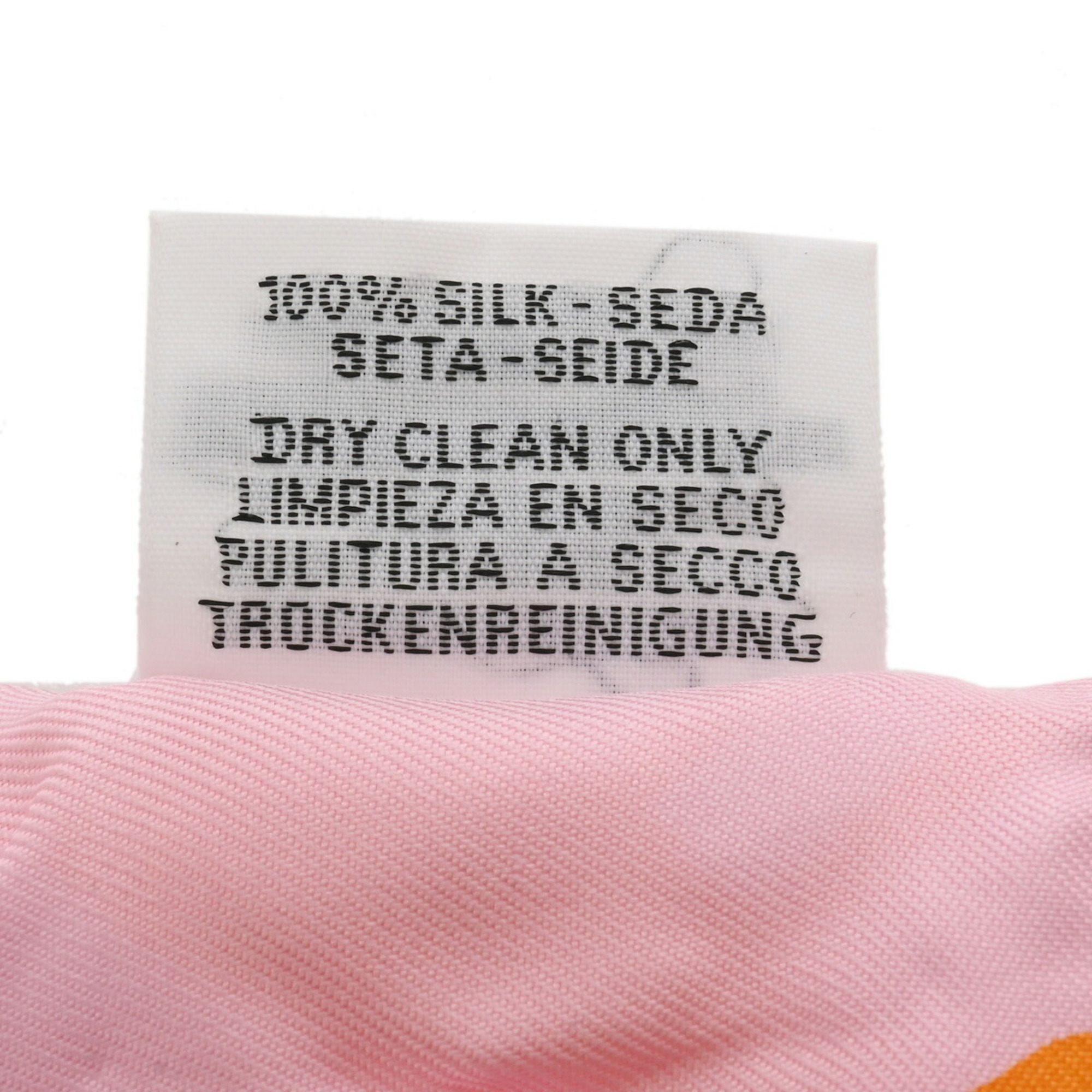 HERMES Twilly LES COUPES TATTOO Orange/Pink Women's 100% Silk Scarf Muffler