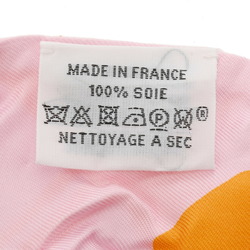 HERMES Twilly LES COUPES TATTOO Orange/Pink Women's 100% Silk Scarf Muffler