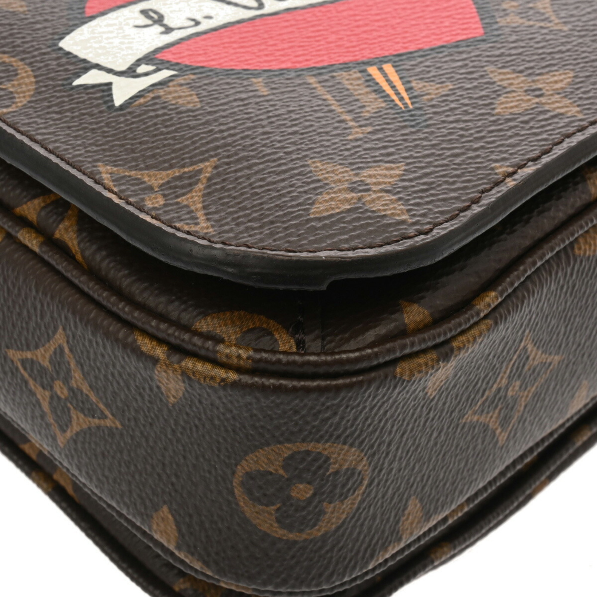 LOUIS VUITTON Louis Vuitton Monogram Patches Pochette Metis MM Brown M43991 Women's Canvas Bag