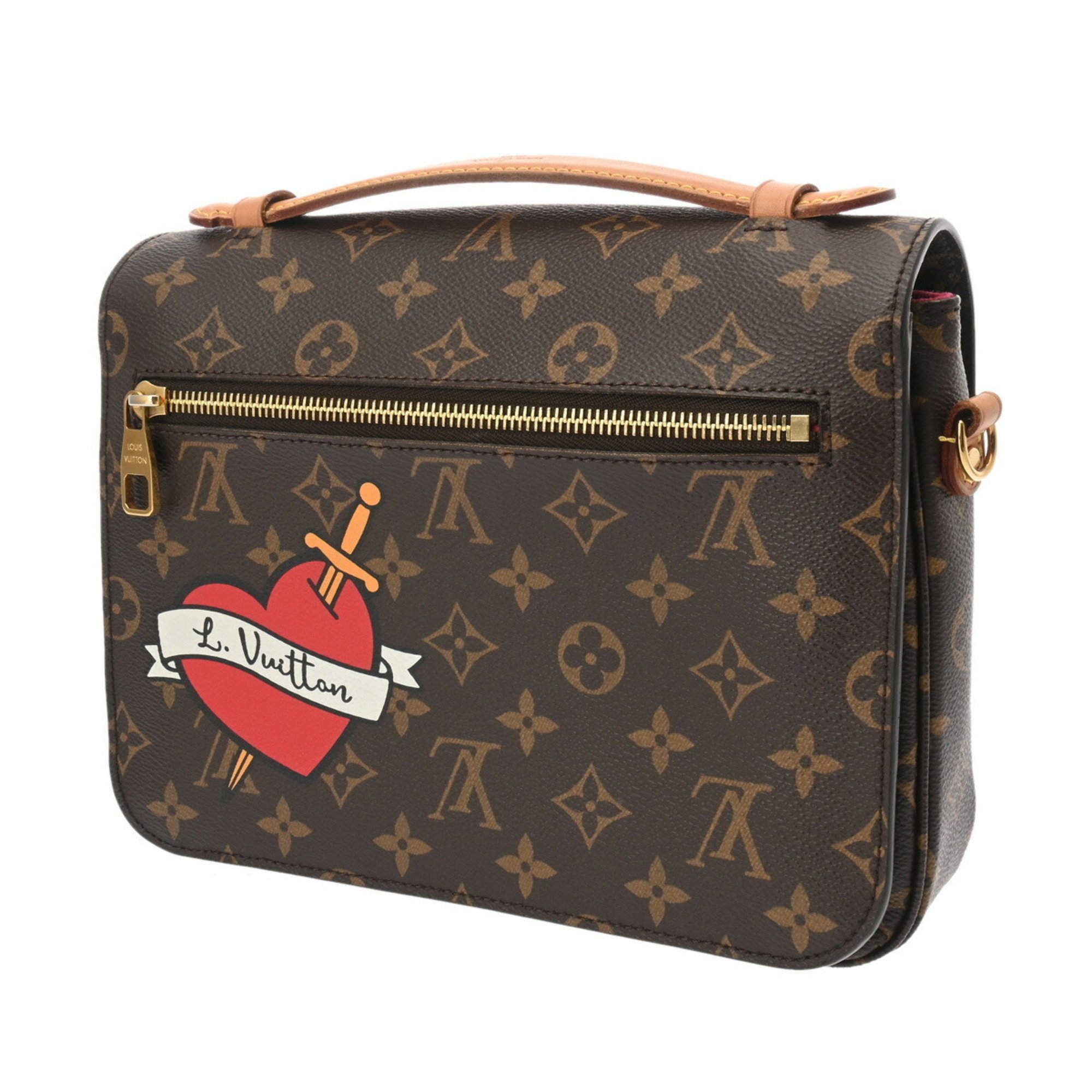 LOUIS VUITTON Louis Vuitton Monogram Patches Pochette Metis MM Brown M43991 Women's Canvas Bag