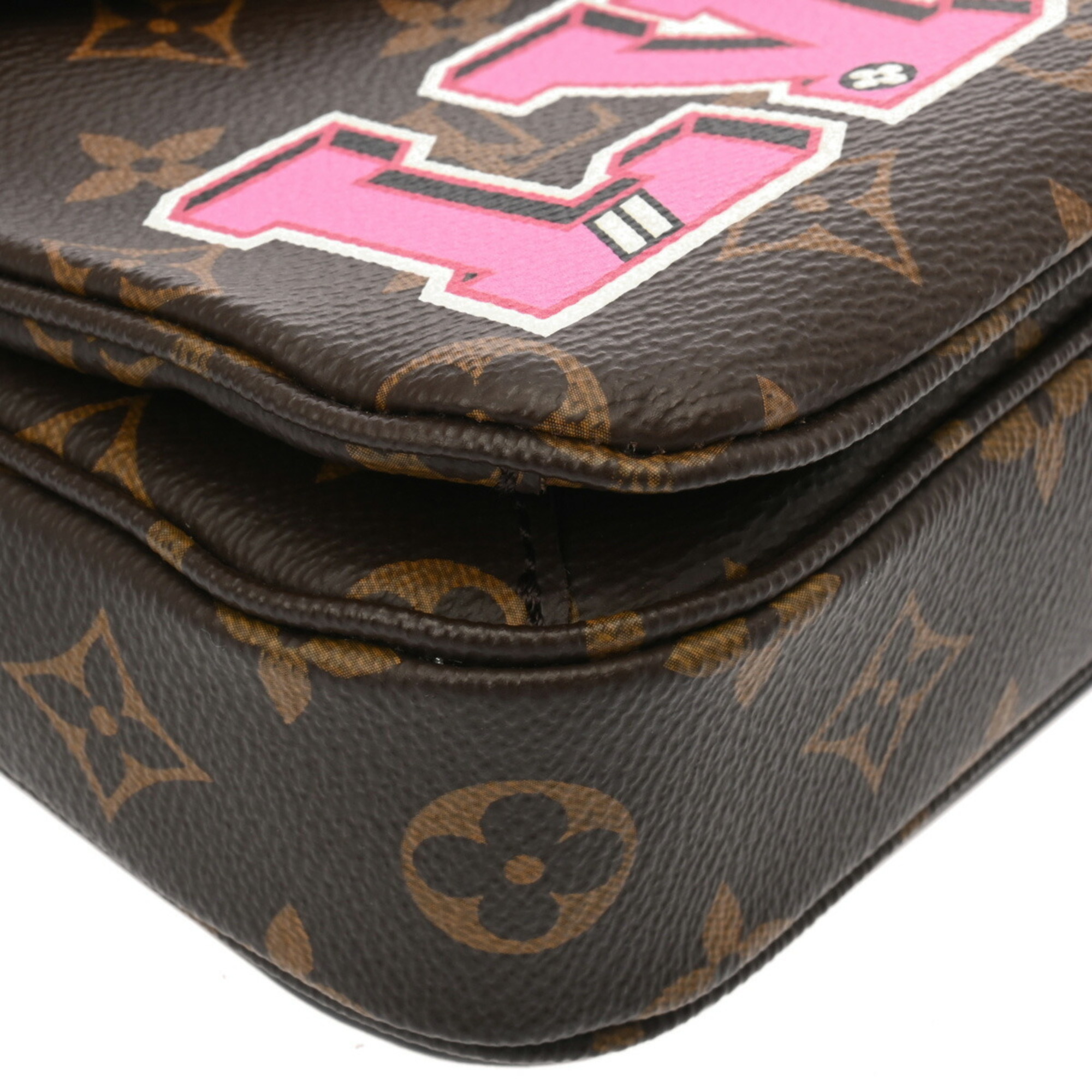 LOUIS VUITTON Louis Vuitton Monogram Patches Pochette Metis MM Brown M43991 Women's Canvas Bag