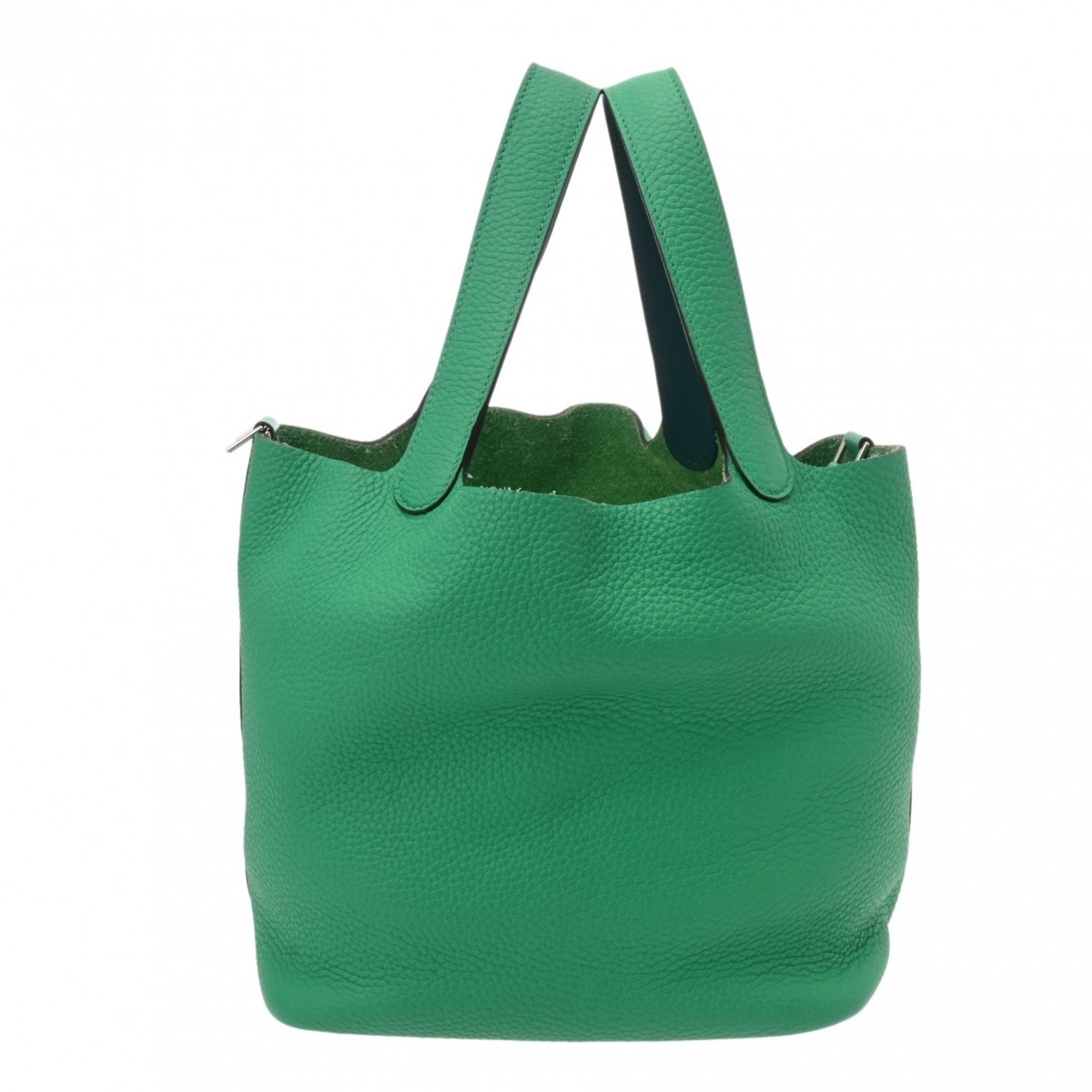 HERMES Picotin Lock MM Eclat Mint/Vert Bosphore Z Stamp (around 2021) Women's Taurillon Clemence Handbag