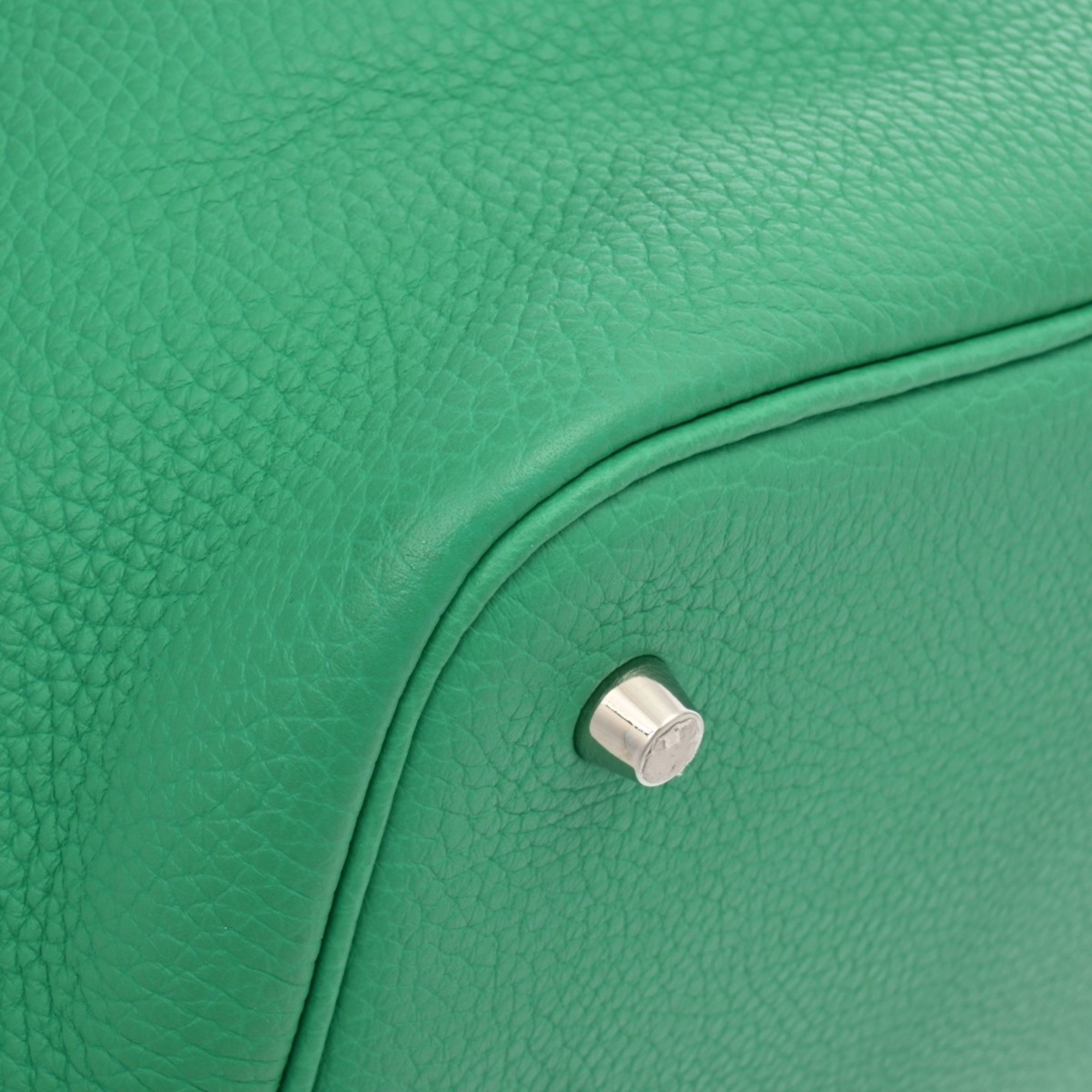 HERMES Picotin Lock MM Eclat Mint/Vert Bosphore Z Stamp (around 2021) Women's Taurillon Clemence Handbag