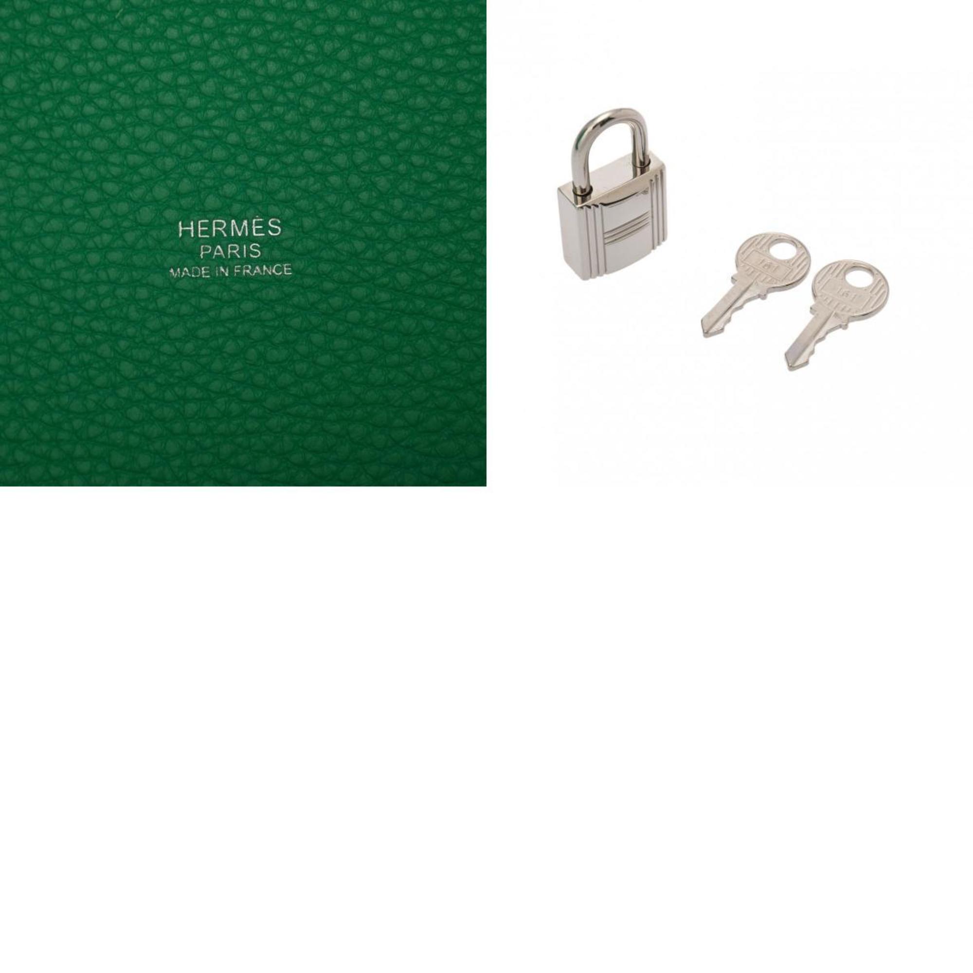 HERMES Picotin Lock MM Eclat Mint/Vert Bosphore Z Stamp (around 2021) Women's Taurillon Clemence Handbag