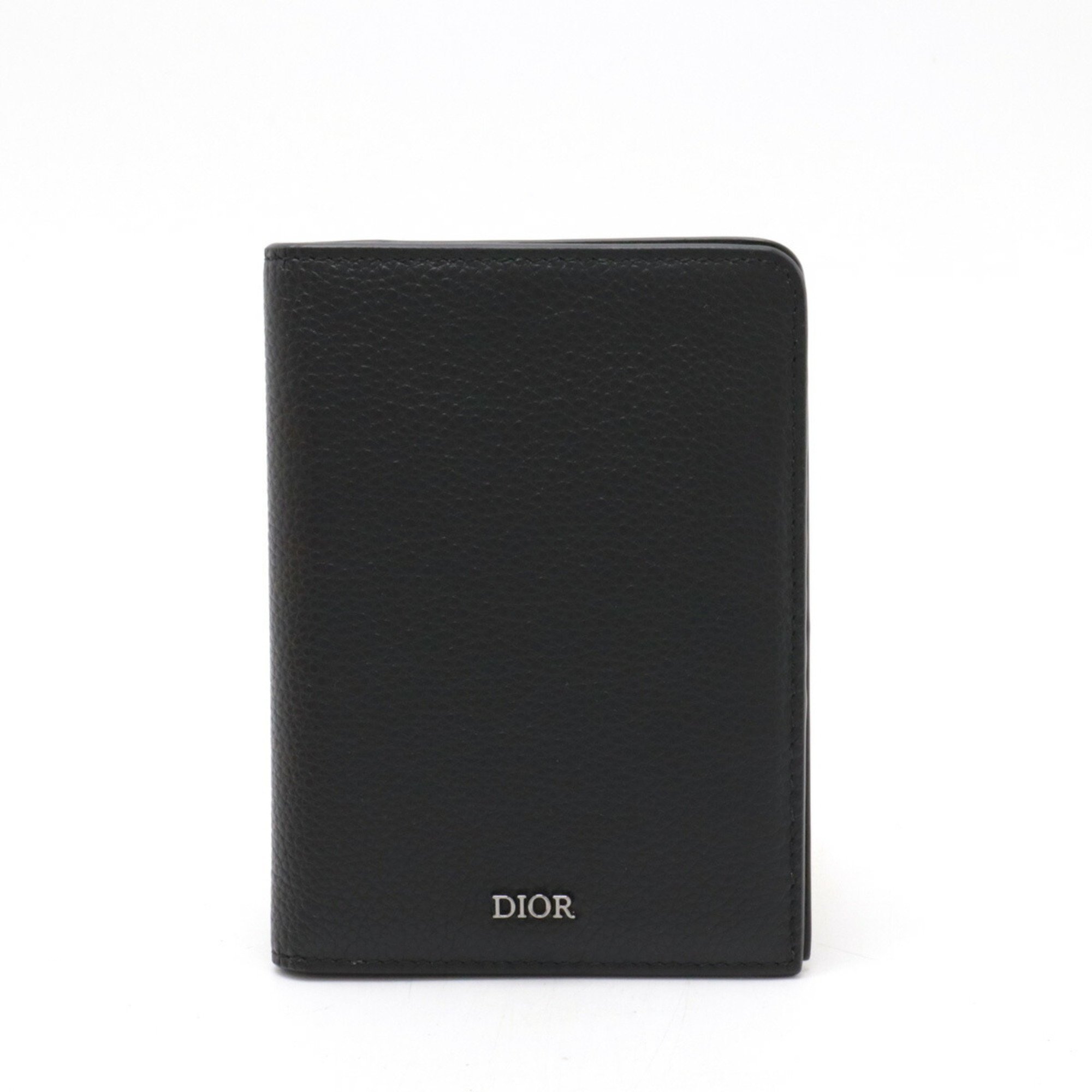 Christian Dior Passport Case, Cover, Card Grained Calfskin Leather, Black