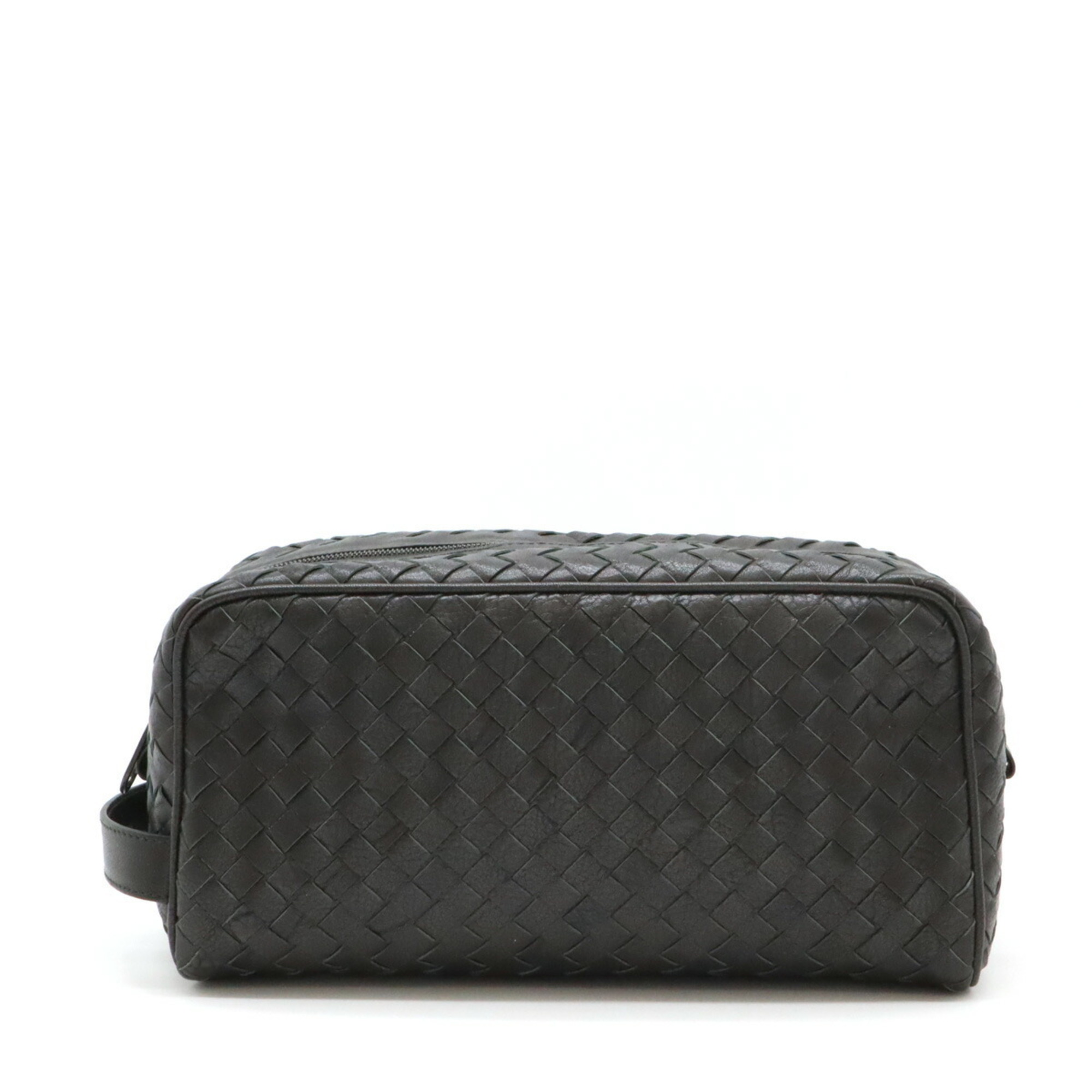 BOTTEGA VENETA Intrecciato clutch bag, second leather, charcoal black, 174361