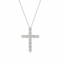 TIFFANY&Co. Tiffany Large Cross Diamond Women's Pt950 Platinum Necklace