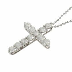 TIFFANY&Co. Tiffany Large Cross Diamond Women's Pt950 Platinum Necklace