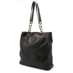 CHANEL Coco Mark Chain Tote Bag Large Shoulder Leather Black