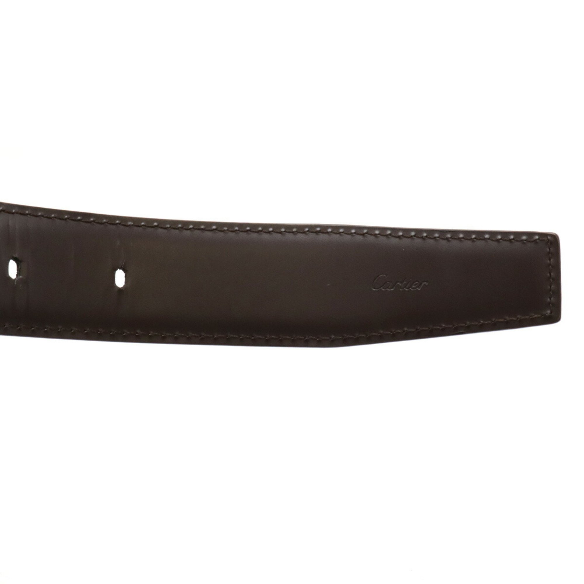 Cartier Santos 100 reversible belt, leather, black, dark brown, actual size approx. 98cm, cut