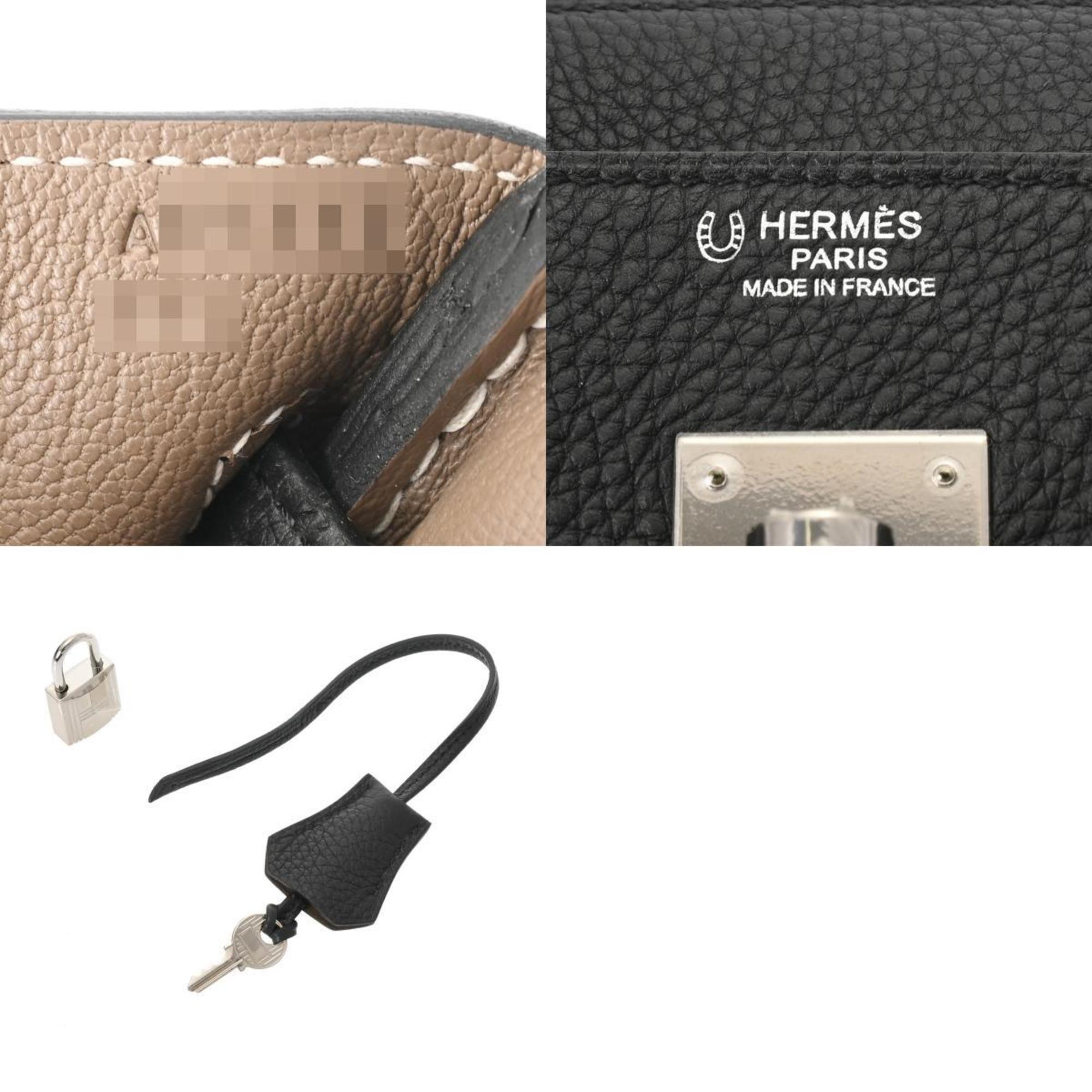 HERMES Hermes Birkin 30 Personal Order Black/Etoupe A Stamp (around 2017) Women's Togo Handbag