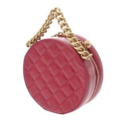 CHANEL Round Chain Shoulder Bordeaux Women's Leather Bag