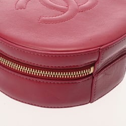 CHANEL Round Chain Shoulder Bordeaux Women's Leather Bag