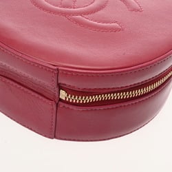 CHANEL Round Chain Shoulder Bordeaux Women's Leather Bag