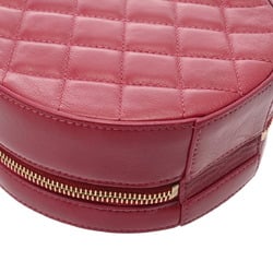 CHANEL Round Chain Shoulder Bordeaux Women's Leather Bag