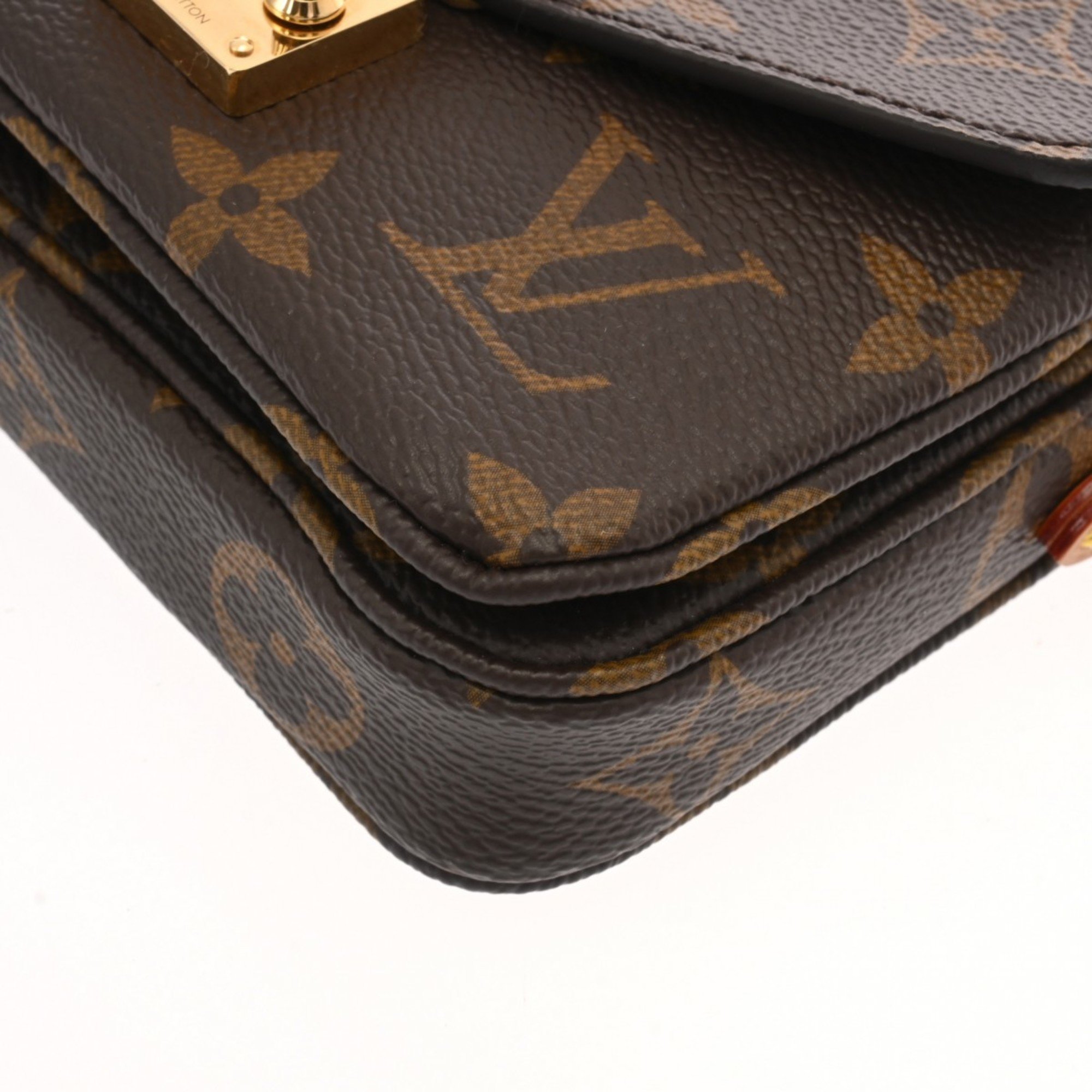 LOUIS VUITTON Louis Vuitton Monogram Micro Metis Brown M81267 Women's Leather Shoulder Bag