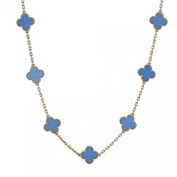 VAN CLEEF & ARPELS Alhambra 20P Gold/Blue VCARP7RN00 Women's 18K Yellow Gold Necklace