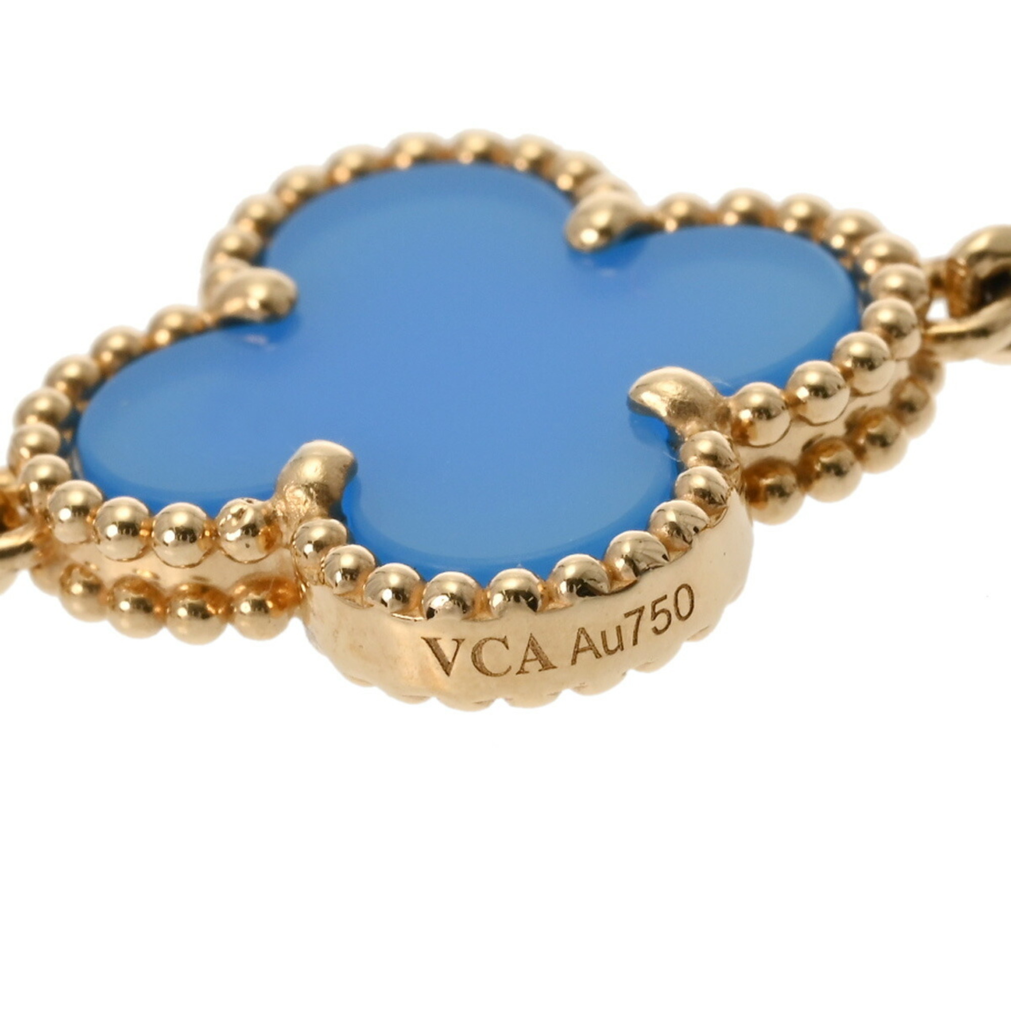 VAN CLEEF & ARPELS Alhambra 20P Gold/Blue VCARP7RN00 Women's 18K Yellow Gold Necklace