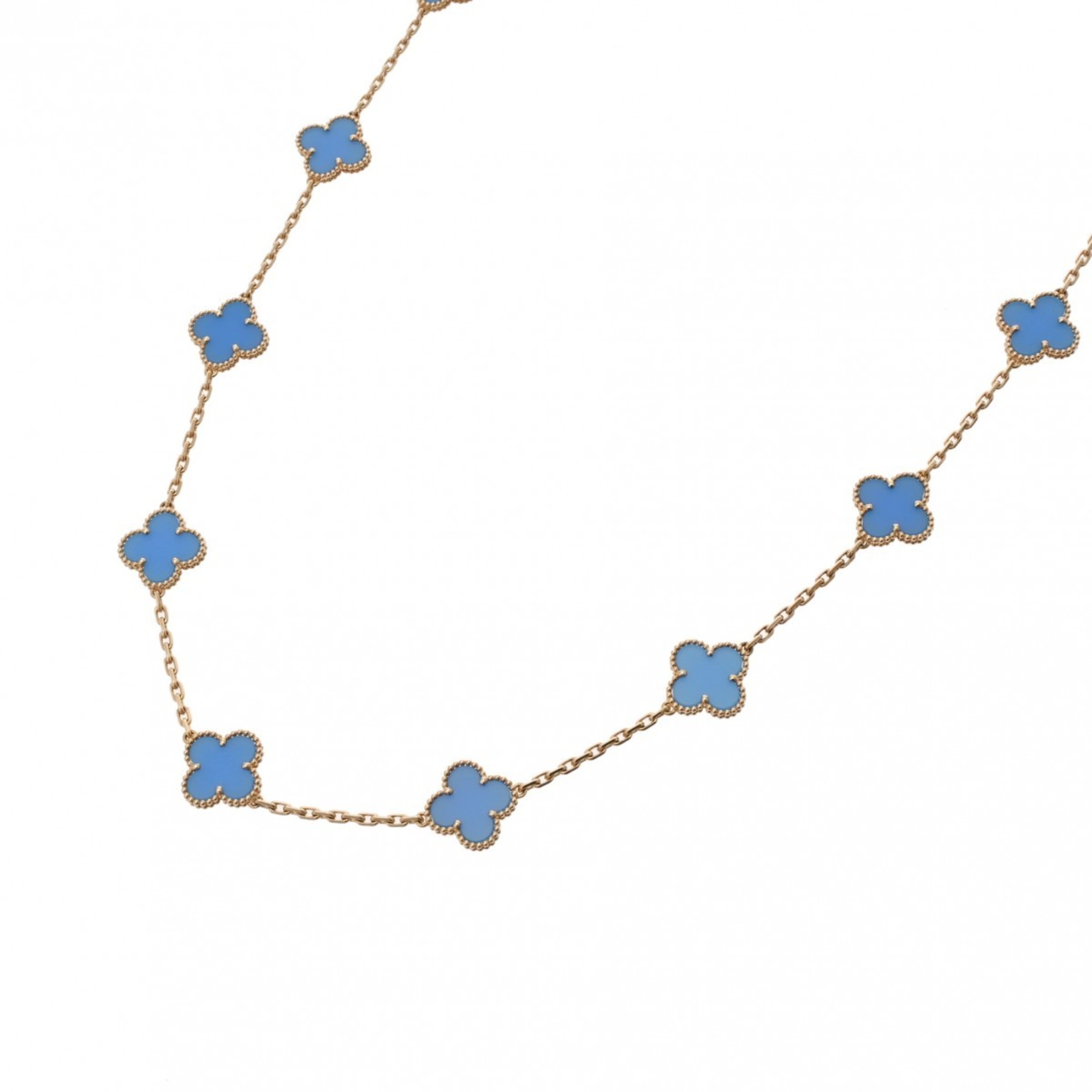 VAN CLEEF & ARPELS Alhambra 20P Gold/Blue VCARP7RN00 Women's 18K Yellow Gold Necklace