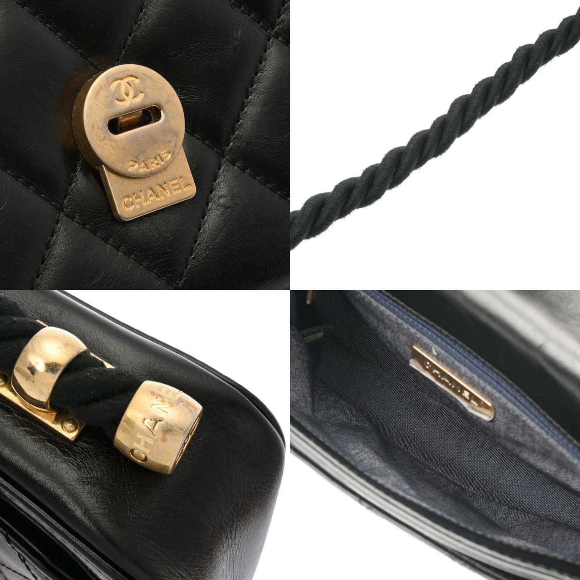 CHANEL En Vogue Rope Black AS0074 Women's Leather Shoulder Bag